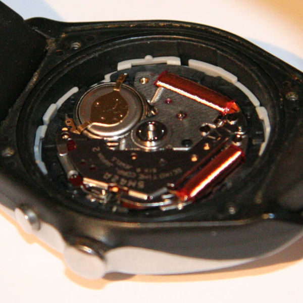 Seiko movement 5M42A with rotor removed, in model 5M42-0E40.